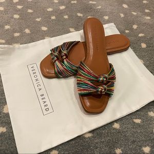 Veronica Beard Gemma Metallic Rainbow sandals